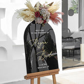 Shinny Black Acrylic Welcome Sign-RR